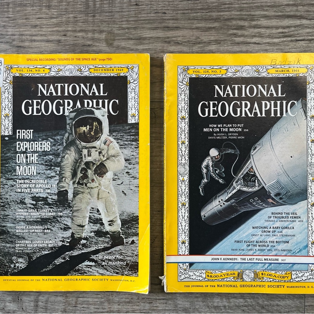 National Geographic Magazine: Man on the Moon (1969) and 1964